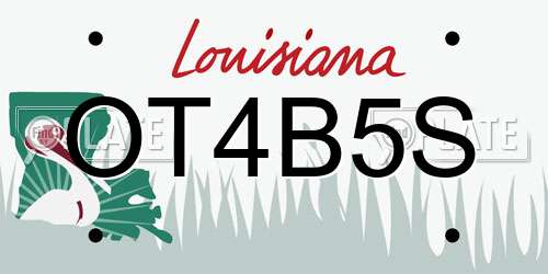 OT4B5S Louisiana License Plate