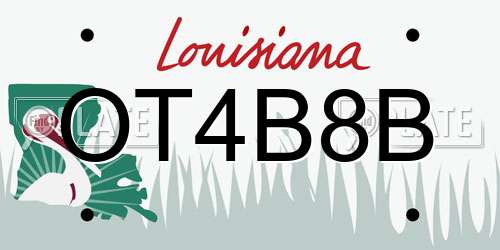 OT4B8B Louisiana License Plate