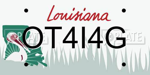 OT4I4G Louisiana License Plate