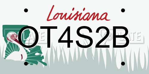 OT4S2B Louisiana License Plate