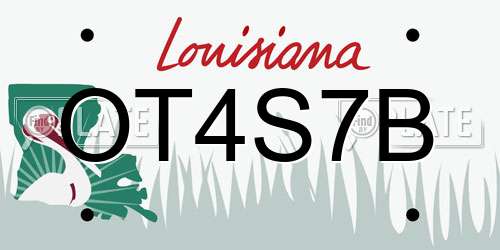 OT4S7B Louisiana License Plate
