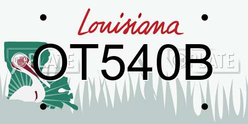 OT540B Louisiana License Plate