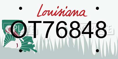 OT76848 Louisiana License Plate