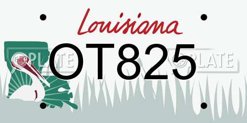 OT825 Louisiana License Plate