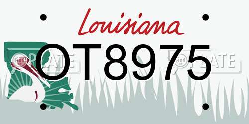 OT8975 Louisiana License Plate