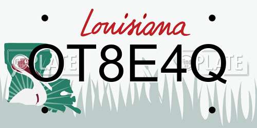 OT8E4Q Louisiana License Plate