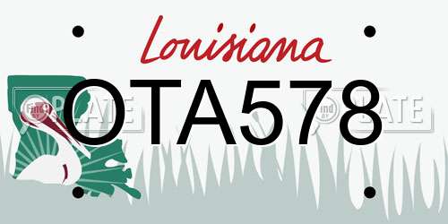 OTA578 Louisiana License Plate