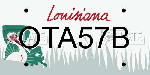 OTA57B Louisiana License Plate