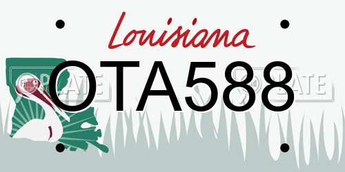 OTA588 Louisiana License Plate
