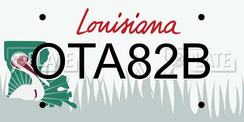 OTA82B Louisiana License Plate