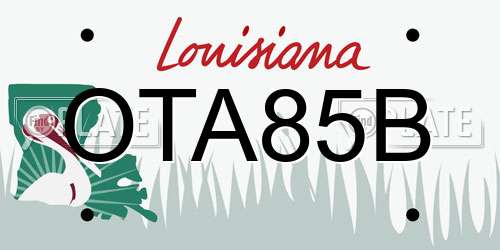 OTA85B Louisiana License Plate