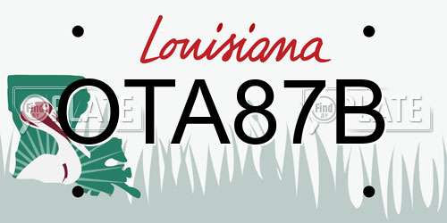 OTA87B Louisiana License Plate