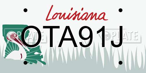 OTA91J Louisiana License Plate