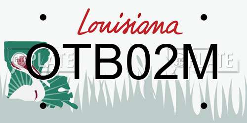 OTB02M Louisiana License Plate