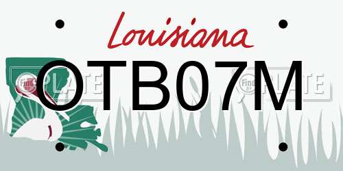 OTB07M Louisiana License Plate