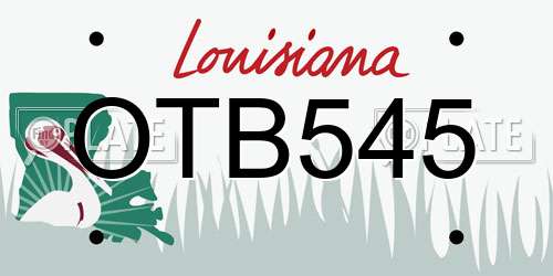 OTB545 Louisiana License Plate