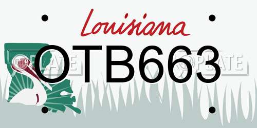 OTB663 Louisiana License Plate