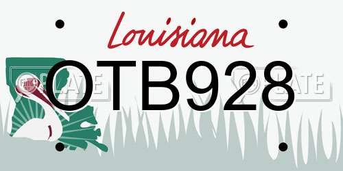 OTB928 Louisiana License Plate