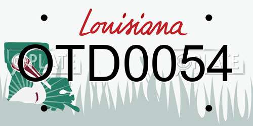 OTD0054 Louisiana License Plate