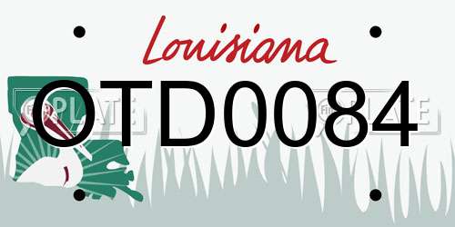 OTD0084 Louisiana License Plate