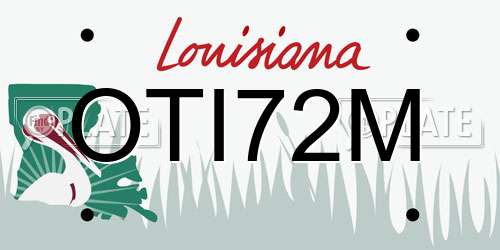 OTI72M Louisiana License Plate