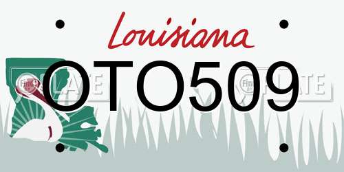 OTO509 Louisiana License Plate