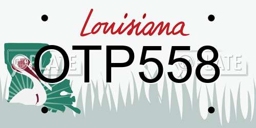 OTP558 Louisiana License Plate