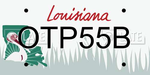OTP55B Louisiana License Plate