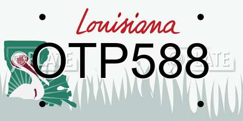 OTP588 Louisiana License Plate