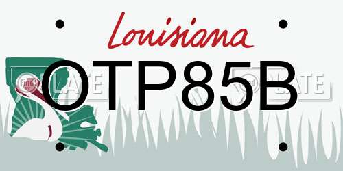 OTP85B Louisiana License Plate