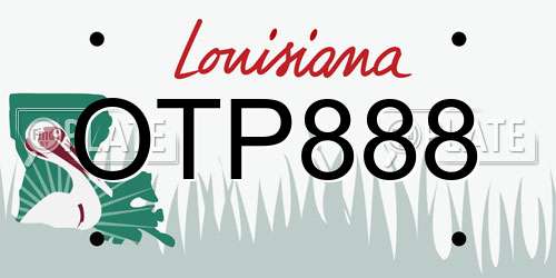 OTP888 Louisiana License Plate