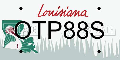 OTP88S Louisiana License Plate