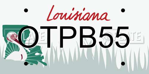 OTPB55 Louisiana License Plate