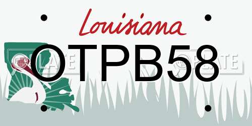 OTPB58 Louisiana License Plate