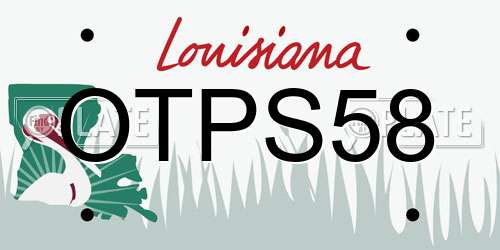 OTPS58 Louisiana License Plate