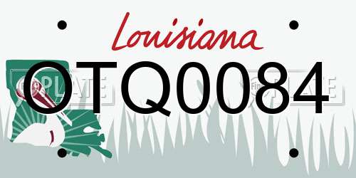 OTQ0084 Louisiana License Plate