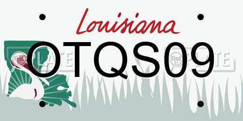 OTQS09 Louisiana License Plate
