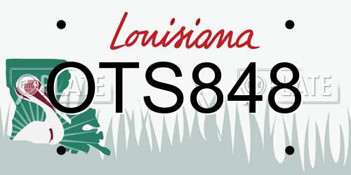 OTS848 Louisiana License Plate