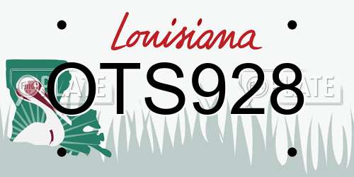 OTS928 Louisiana License Plate