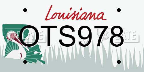 OTS978 Louisiana License Plate