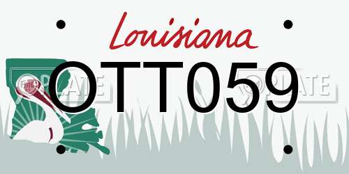 OTT059 Louisiana License Plate