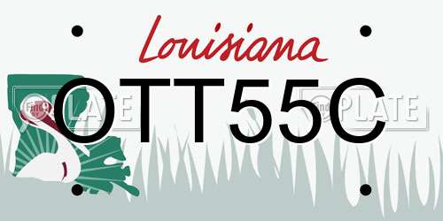 OTT55C Louisiana License Plate