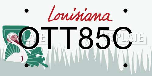 OTT85C Louisiana License Plate
