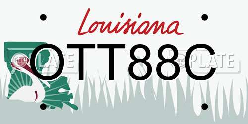 OTT88C Louisiana License Plate
