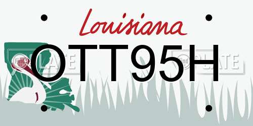 OTT95H Louisiana License Plate