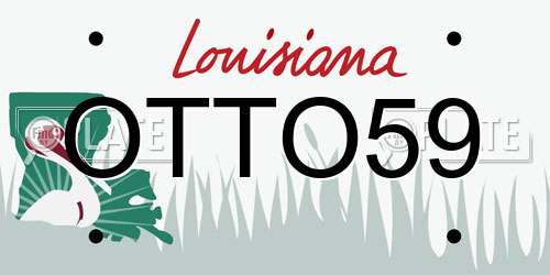 OTTO59 Louisiana License Plate