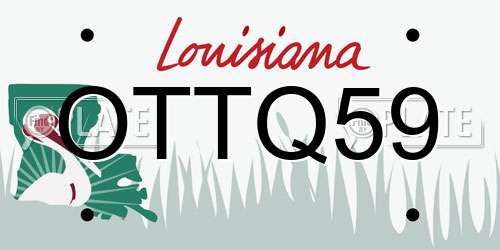 OTTQ59 Louisiana License Plate