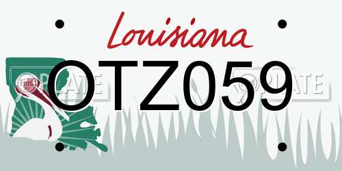 OTZ059 Louisiana License Plate