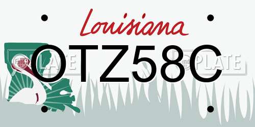 OTZ58C Louisiana License Plate