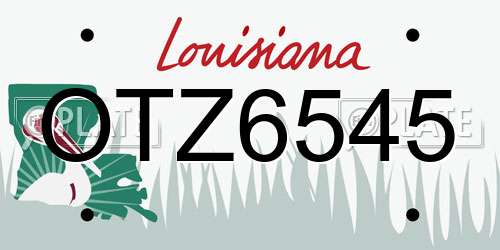 OTZ6545 Louisiana License Plate